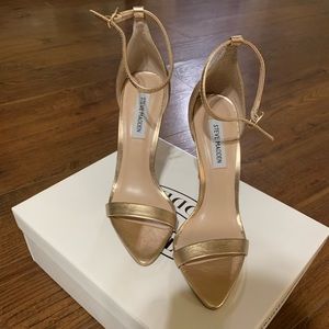 Metallic gold heeled sandals